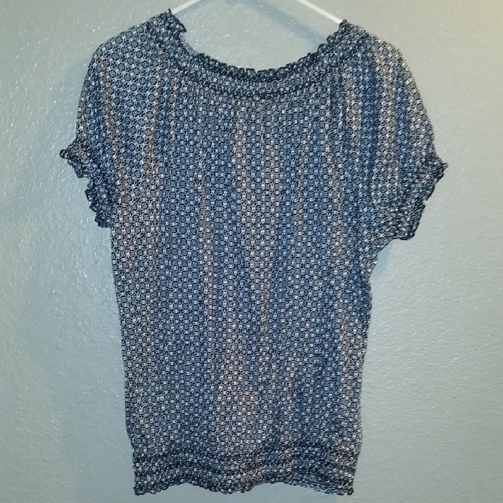 Faded Glory Blue Patterned Top - Picture 6 of 7